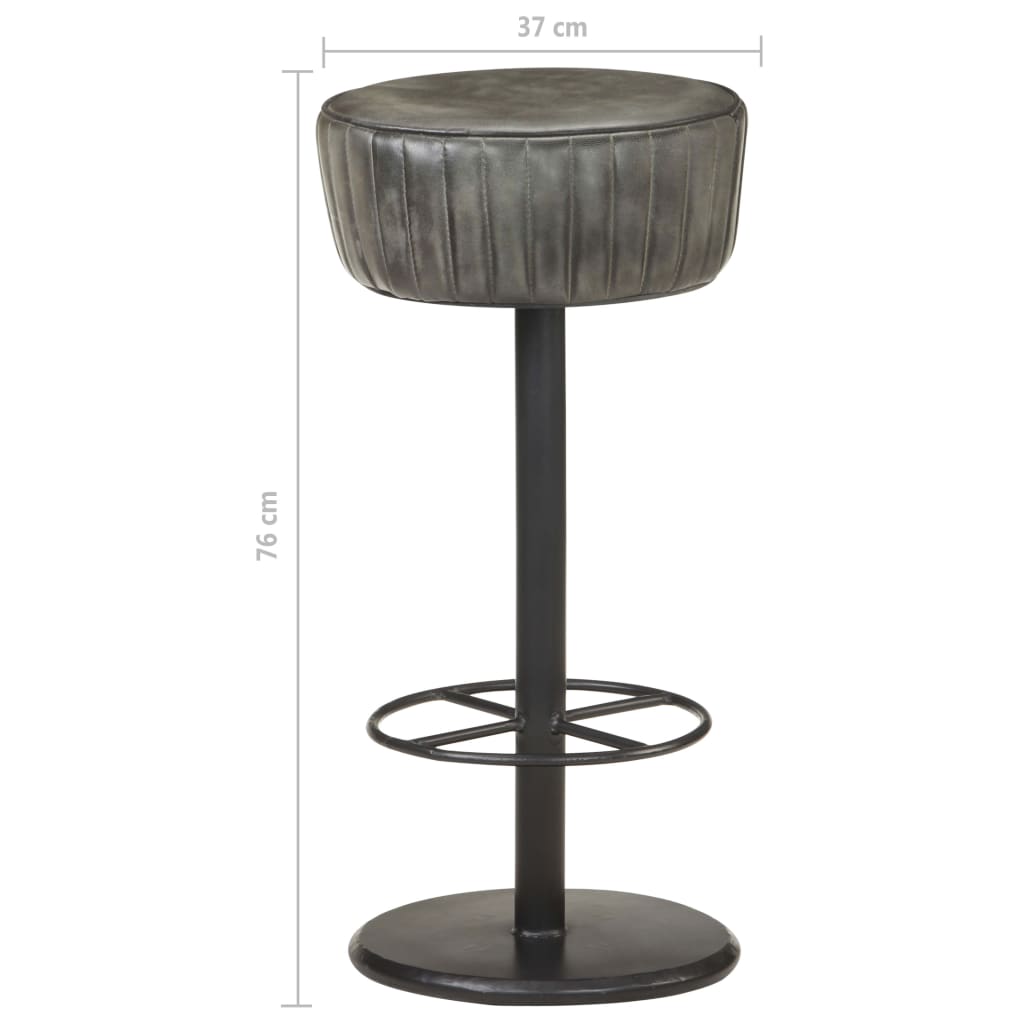 vidaXL Scaun de bar, gri învechit, piele naturală