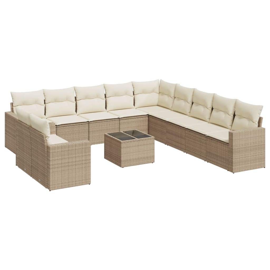 vidaXL Set canapele de grădină cu perne, 12 piese, bej, poliratan vidaXL Set canapele de grădină cu perne, 12 piese, bej, poliratan
