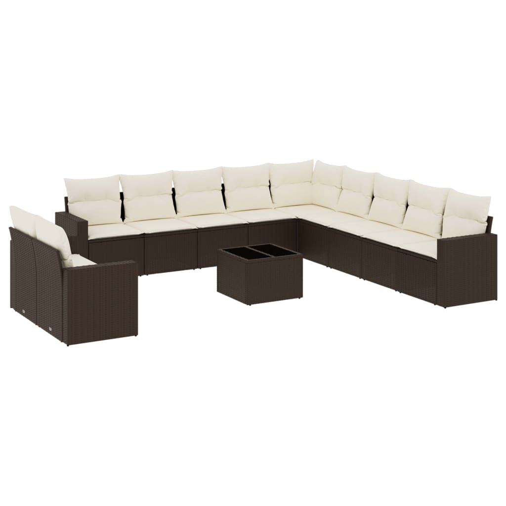 vidaXL Set canapele de grădină cu perne, 12 piese, maro, poliratan vidaXL Set canapele de grădină cu perne, 12 piese, maro, poliratan