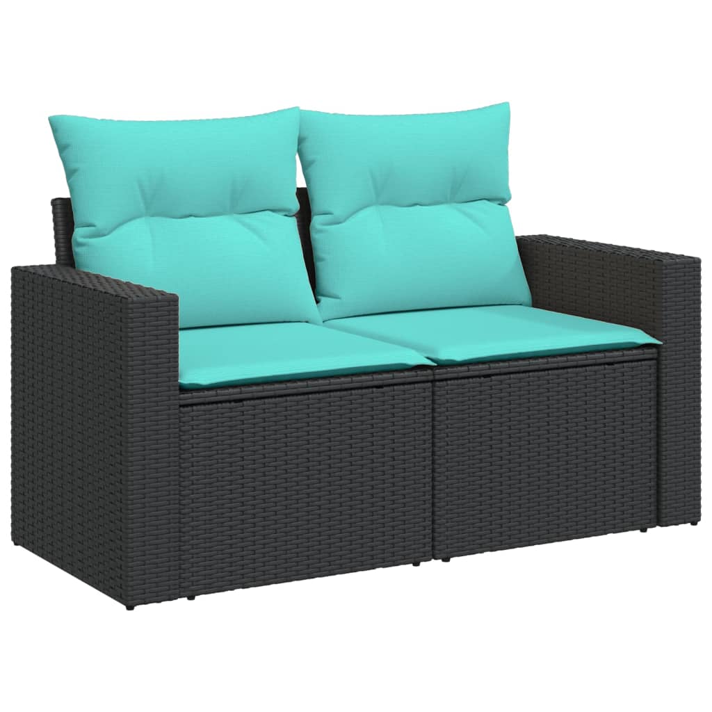 vidaXL Set canapele de grădină cu perne, 10 piese, negru, poliratan vidaXL Set canapele de grădină cu perne, 10 piese, negru, poliratan
