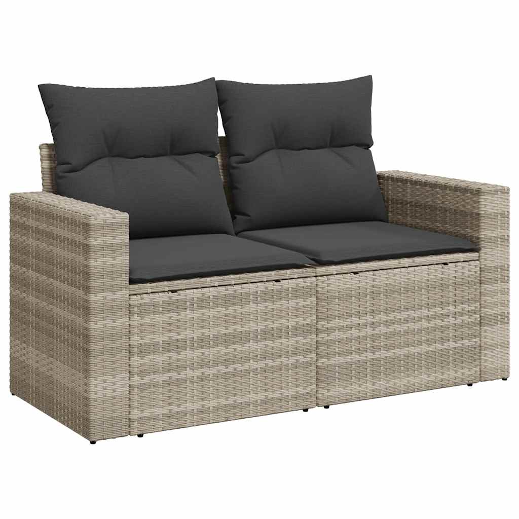 vidaXL Set canapele de grădină cu perne 10 piese gri deschis poliratan vidaXL Set canapele de grădină cu perne 10 piese gri deschis poliratan