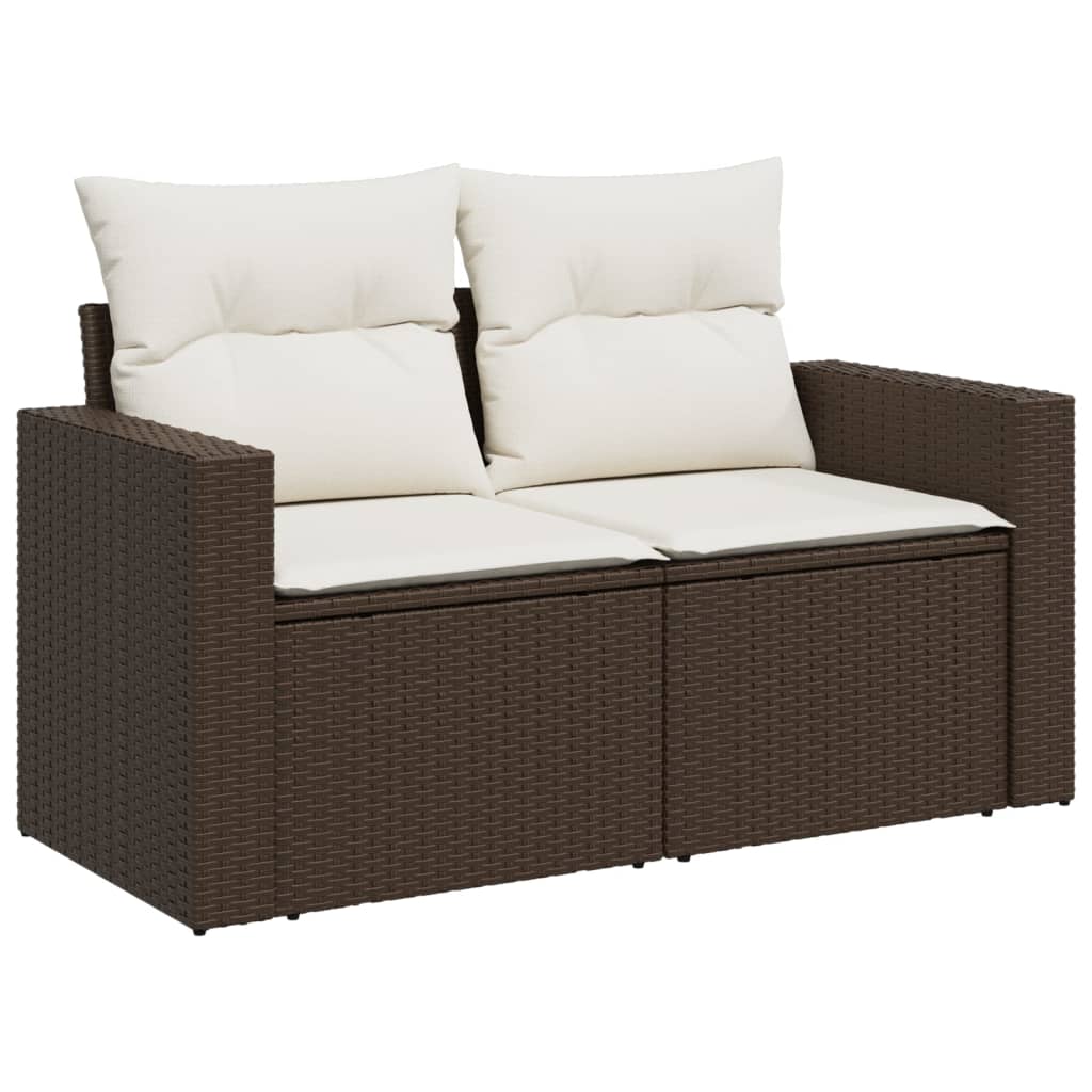 vidaXL Set canapele de grădină cu perne, 11 piese, maro, poliratan vidaXL Set canapele de grădină cu perne, 11 piese, maro, poliratan