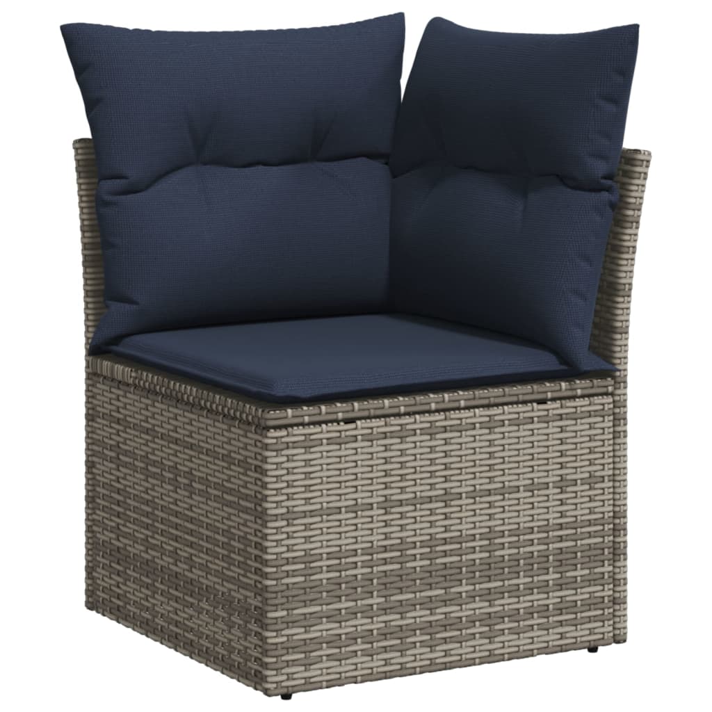 vidaXL Set canapele de grădină cu perne, 10 piese, gri, poliratan