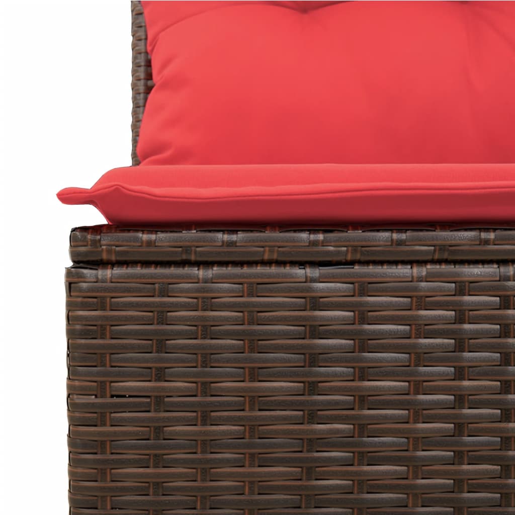 vidaXL Set canapele de grădină cu perne, 10 piese, maro, poliratan