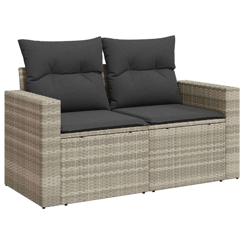 vidaXL Set canapele de grădină cu perne 10 piese gri deschis poliratan vidaXL Set canapele de grădină cu perne 10 piese gri deschis poliratan