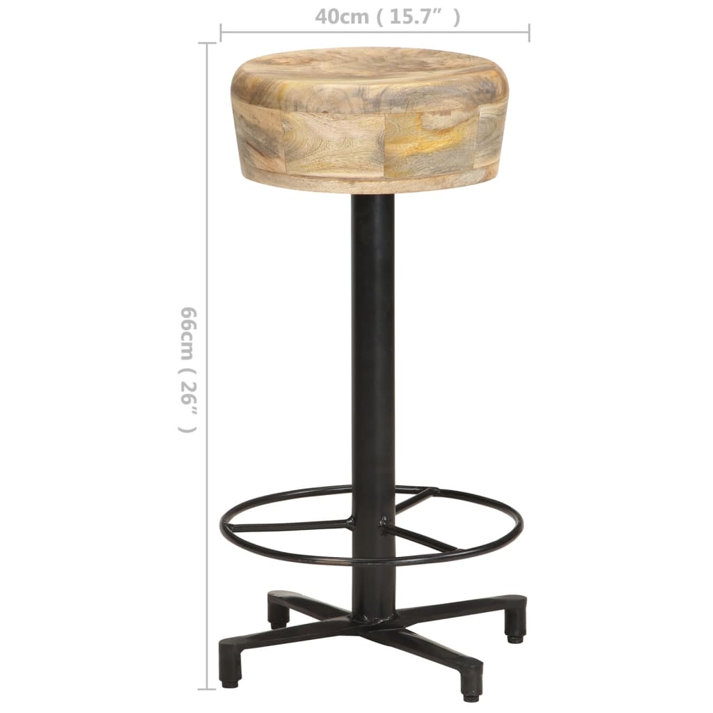 vidaXL Scaune de bar, 2 buc., 66 cm, lemn masiv de mango