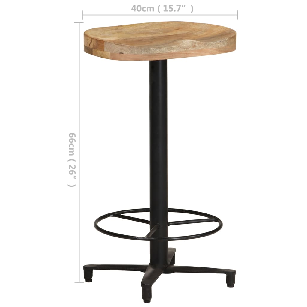 vidaXL Scaune de bar, 2 buc., 66 cm, lemn masiv de mango