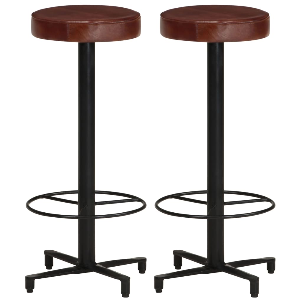 vidaXL Scaune de bar, 2 buc., 76 cm, piele naturală
