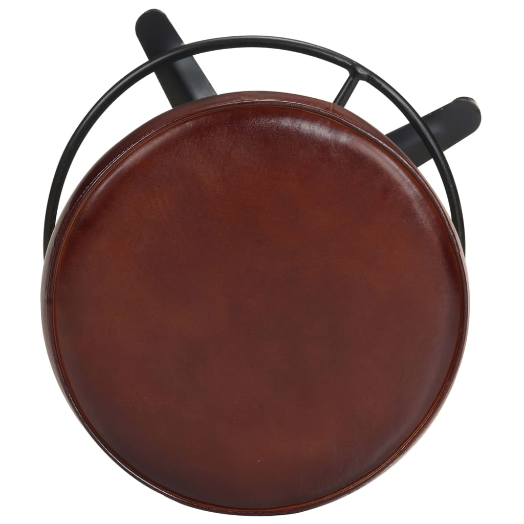 vidaXL Scaune de bar, 2 buc., 66 cm, piele naturală