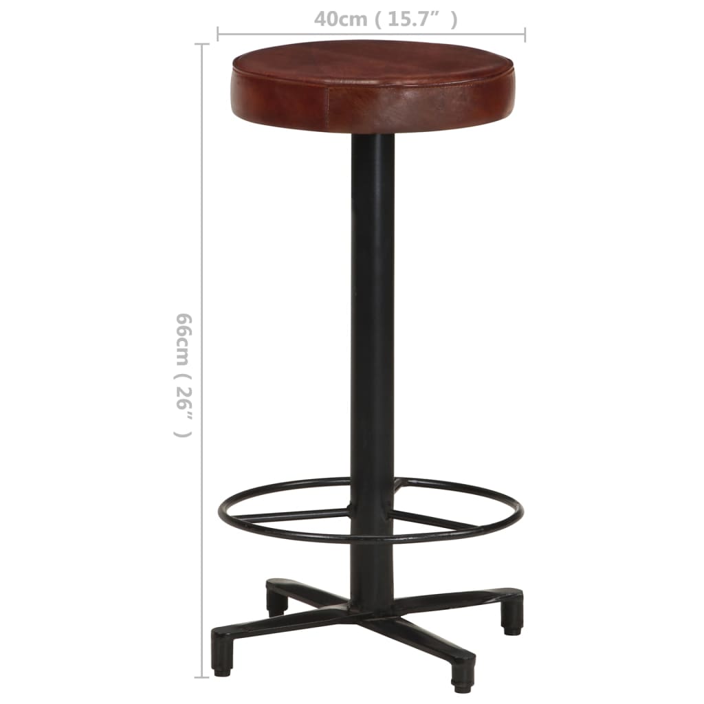 vidaXL Scaune de bar, 2 buc., 66 cm, piele naturală