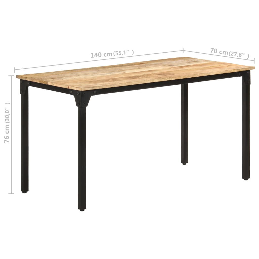 vidaXL Masă de bucătărie, 140x70x76 cm, lemn de mango nefinisat vidaXL Masă de bucătărie, 140x70x76 cm, lemn de mango nefinisat