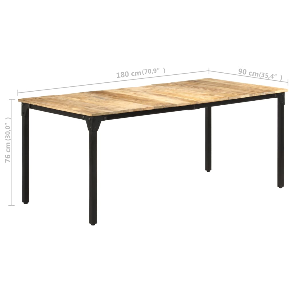 vidaXL Masă de bucătărie, 180x90x76 cm, lemn de mango nefinisat vidaXL Masă de bucătărie, 180x90x76 cm, lemn de mango nefinisat