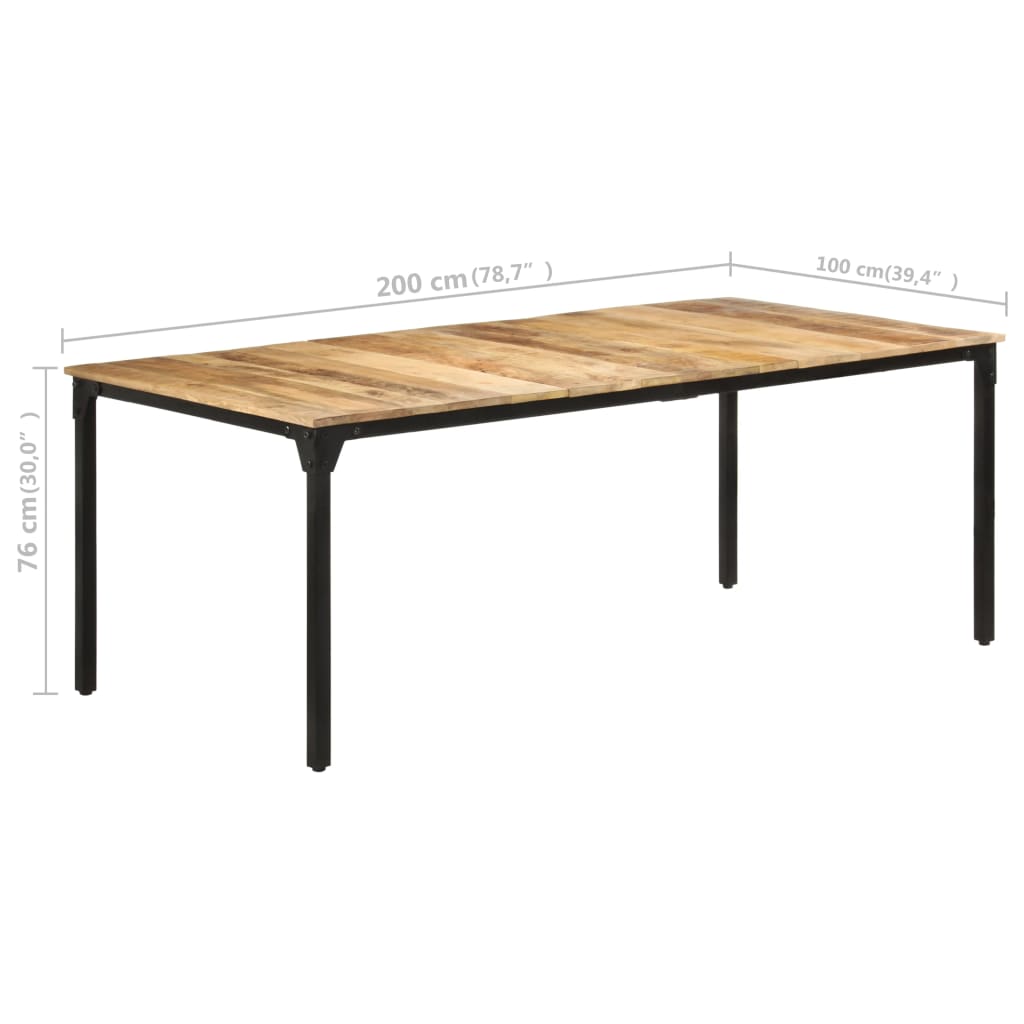 vidaXL Masă de bucătărie, 200x100x76 cm, lemn de mango nefinisat vidaXL Masă de bucătărie, 200x100x76 cm, lemn de mango nefinisat