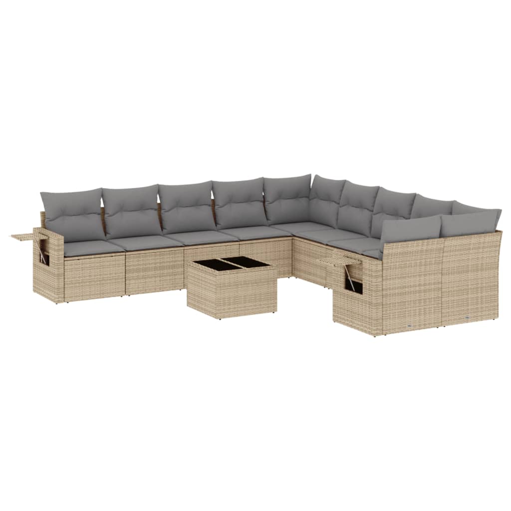 vidaXL Set canapele de grădină cu perne, 11 piese, bej, poliratan vidaXL Set canapele de grădină cu perne, 11 piese, bej, poliratan