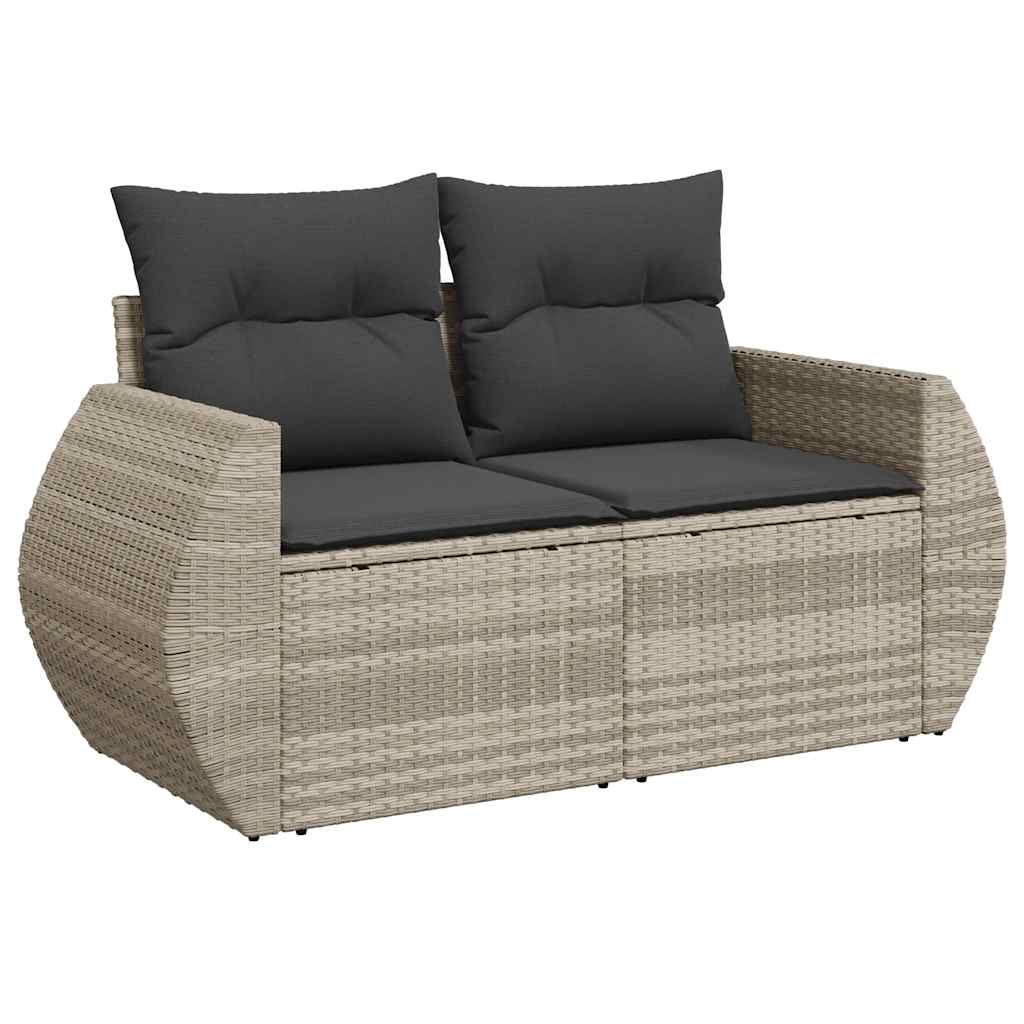 vidaXL Set canapea de grădină cu perne, 4 piese, gri deschis poliratan vidaXL Set canapea de grădină cu perne, 4 piese, gri deschis poliratan