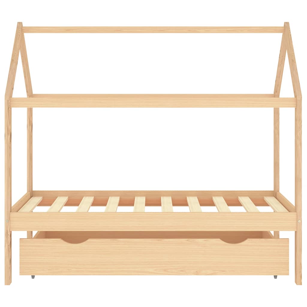 vidaXL Cadru pat pentru copii, cu un sertar, 80x160 cm, lemn masiv pin vidaXL Cadru pat pentru copii, cu un sertar, 80x160 cm, lemn masiv pin