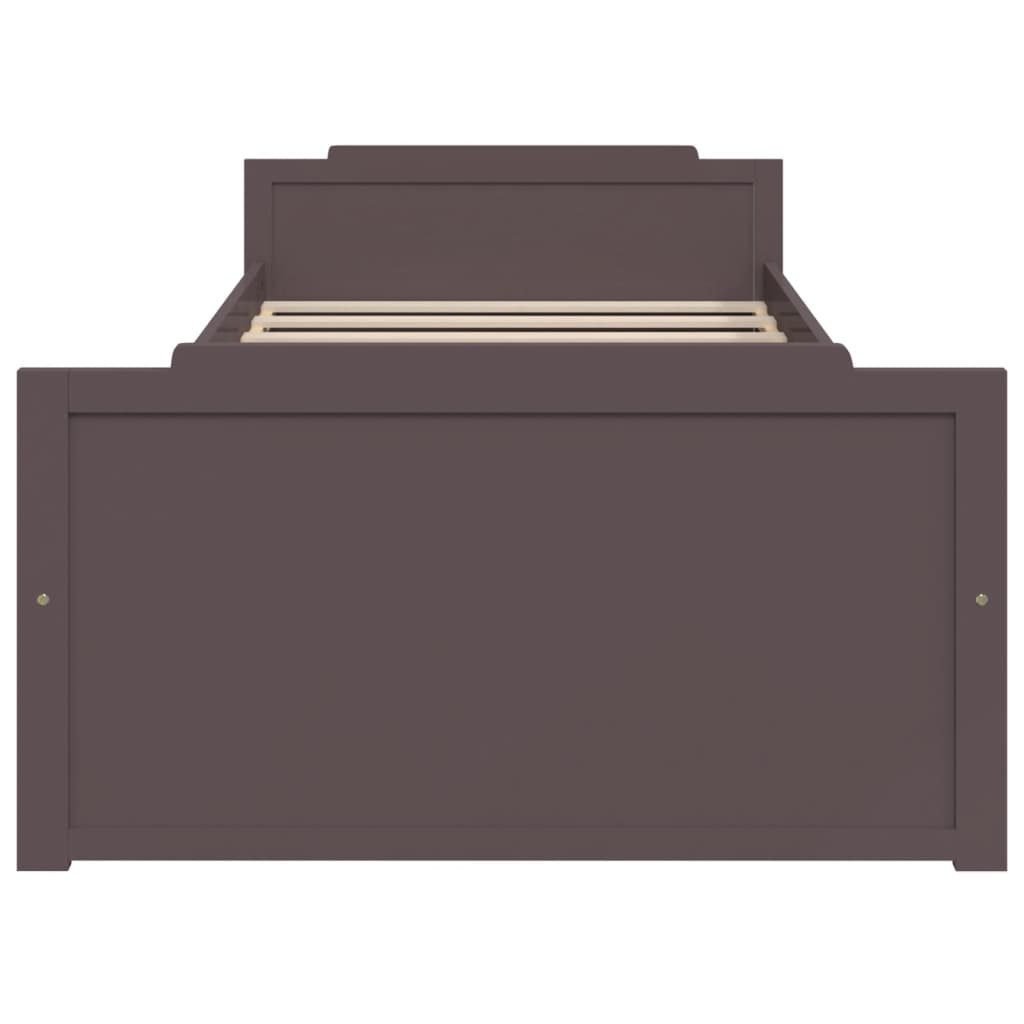 vidaXL Cadru de pat cu sertare, maro închis, 90x200 cm, lemn de pin