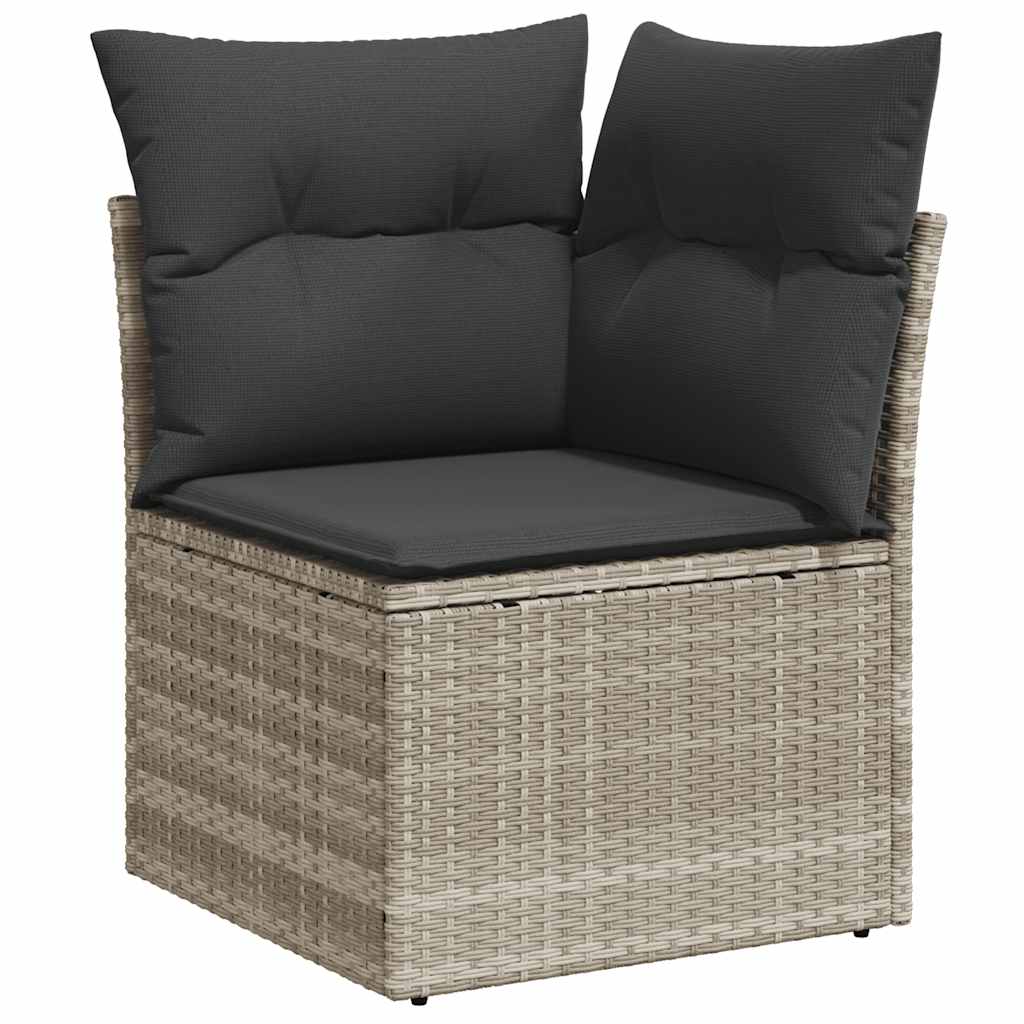 vidaXL Set mobilier de grădină cu perne, 8 piese gri deschis poliratan vidaXL Set mobilier de grădină cu perne, 8 piese gri deschis poliratan