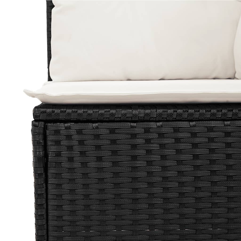 vidaXL Set mobilier de grădină cu perne, 9 piese, negru, poliratan vidaXL Set mobilier de grădină cu perne, 9 piese, negru, poliratan