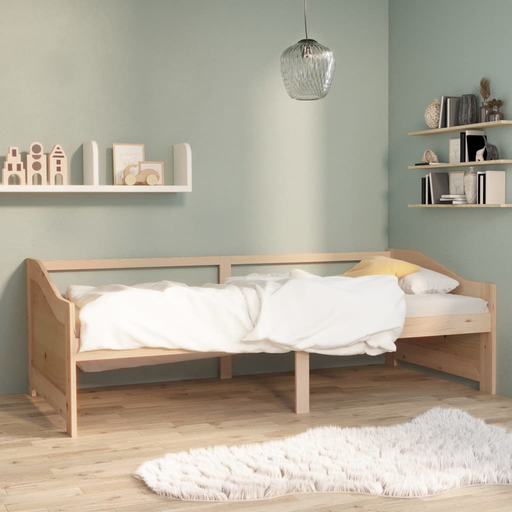vidaXL Pat de zi cu 3 locuri, 90x200 cm, lemn masiv de pin vidaXL Pat de zi cu 3 locuri, 90x200 cm, lemn masiv de pin
