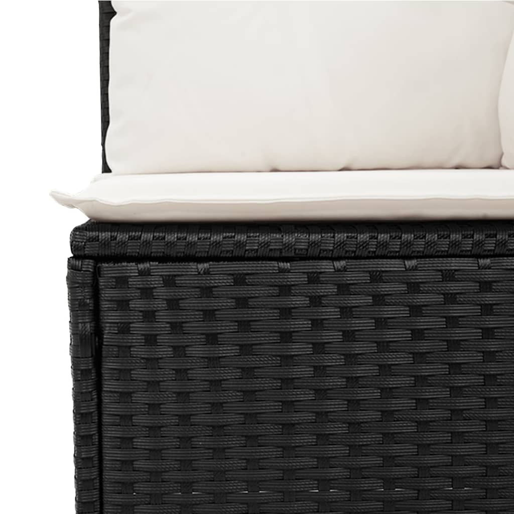 vidaXL Set mobilier de grădină cu perne, 9 piese, negru, poliratan vidaXL Set mobilier de grădină cu perne, 9 piese, negru, poliratan