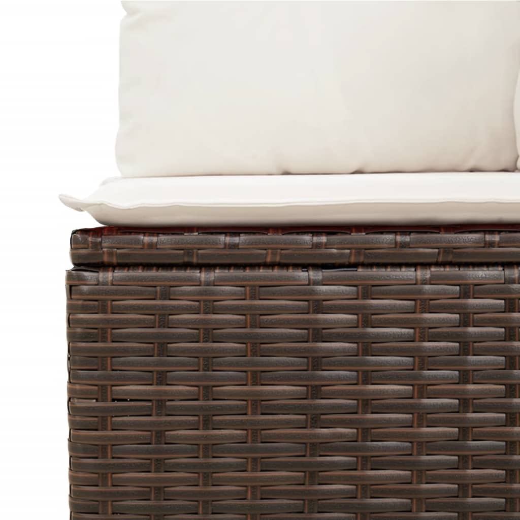 vidaXL Set canapele de grădină cu perne, 9 piese, maro, poliratan vidaXL Set canapele de grădină cu perne, 9 piese, maro, poliratan