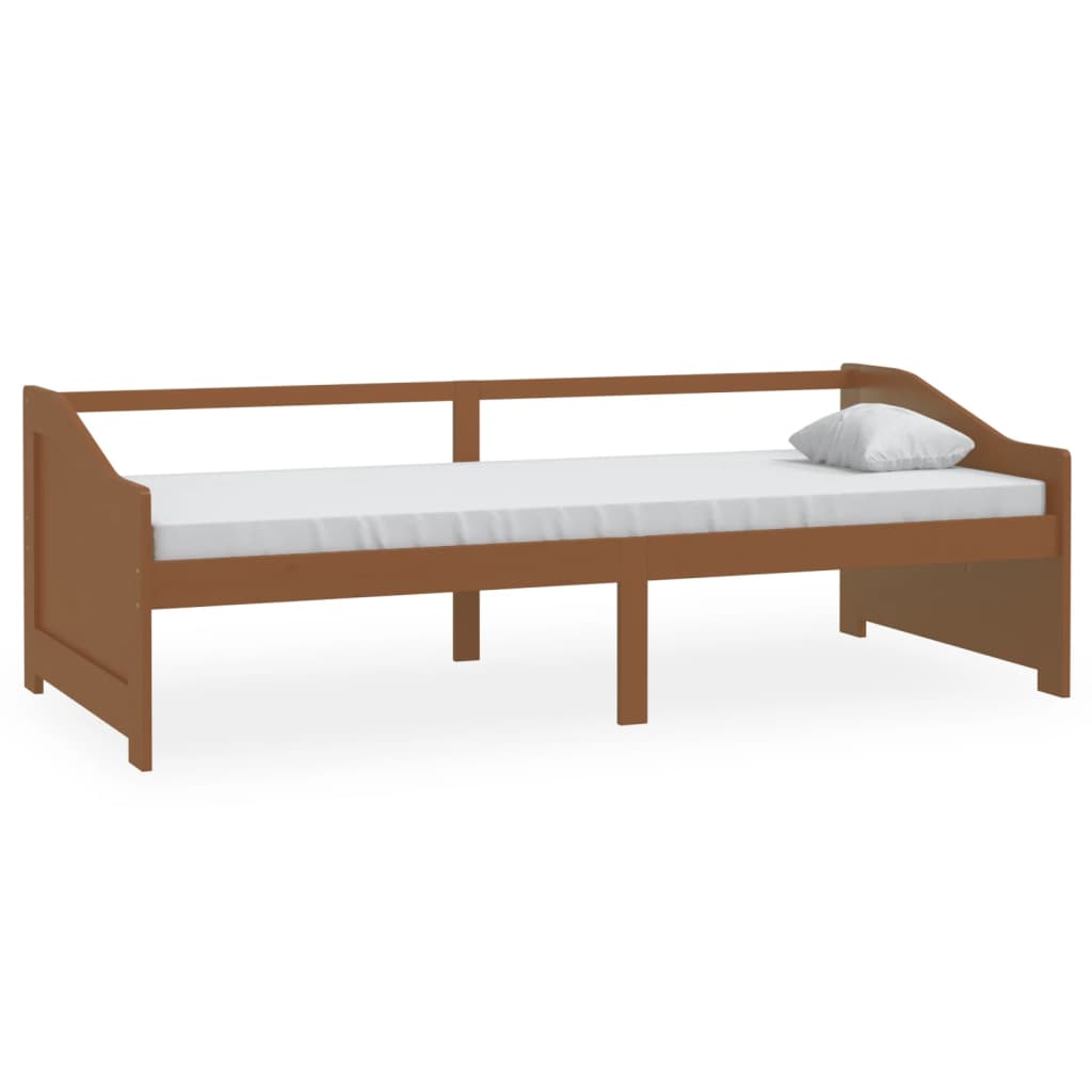 vidaXL Pat de zi cu 3 locuri, maro miere, 90x200 cm, lemn masiv pin vidaXL Pat de zi cu 3 locuri, maro miere, 90x200 cm, lemn masiv pin