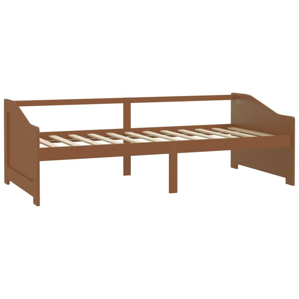 vidaXL Pat de zi cu 3 locuri, maro miere, 90x200 cm, lemn masiv pin vidaXL Pat de zi cu 3 locuri, maro miere, 90x200 cm, lemn masiv pin