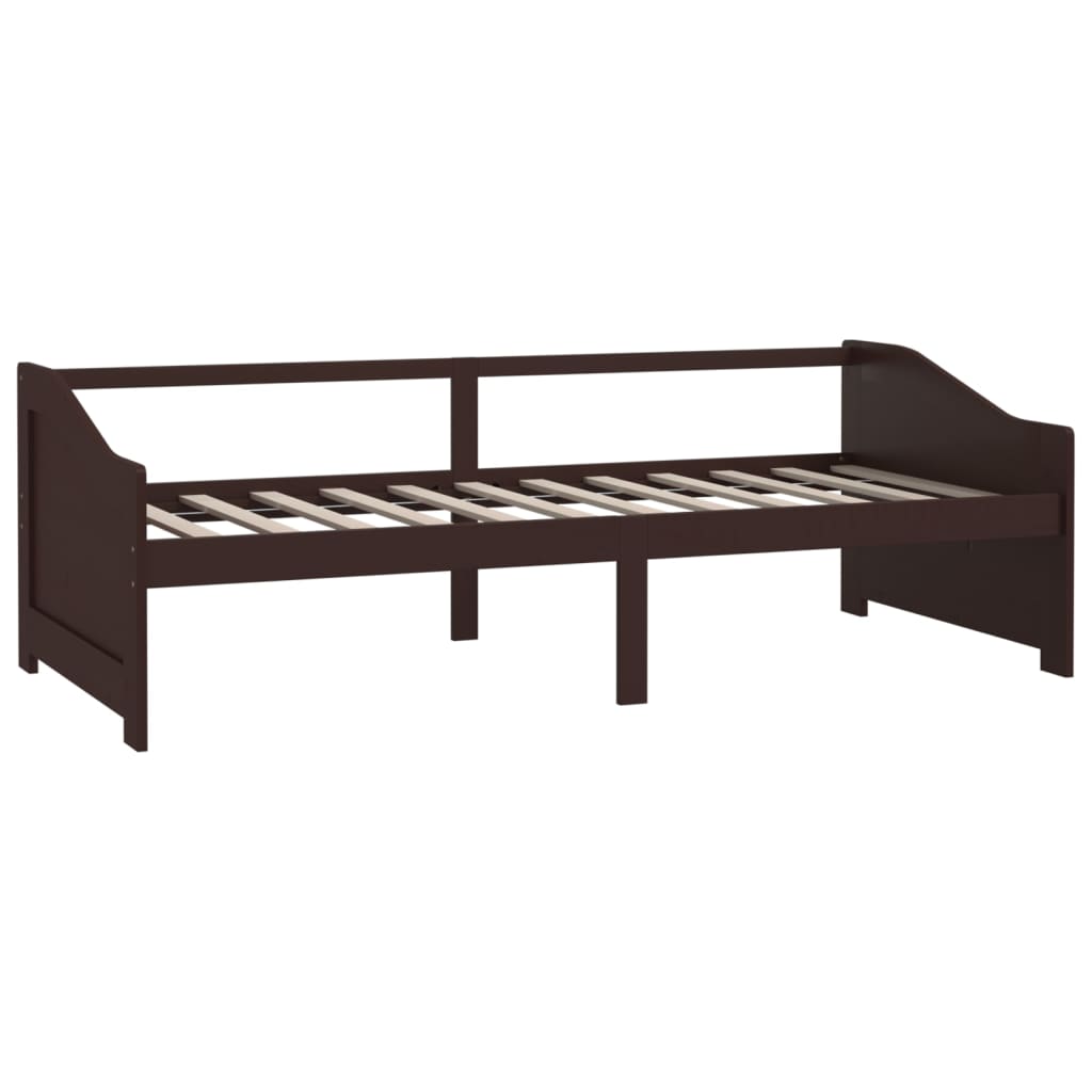 vidaXL Pat de zi cu 3 locuri, maro închis, 90x200 cm, lemn masiv pin vidaXL Pat de zi cu 3 locuri, maro închis, 90x200 cm, lemn masiv pin