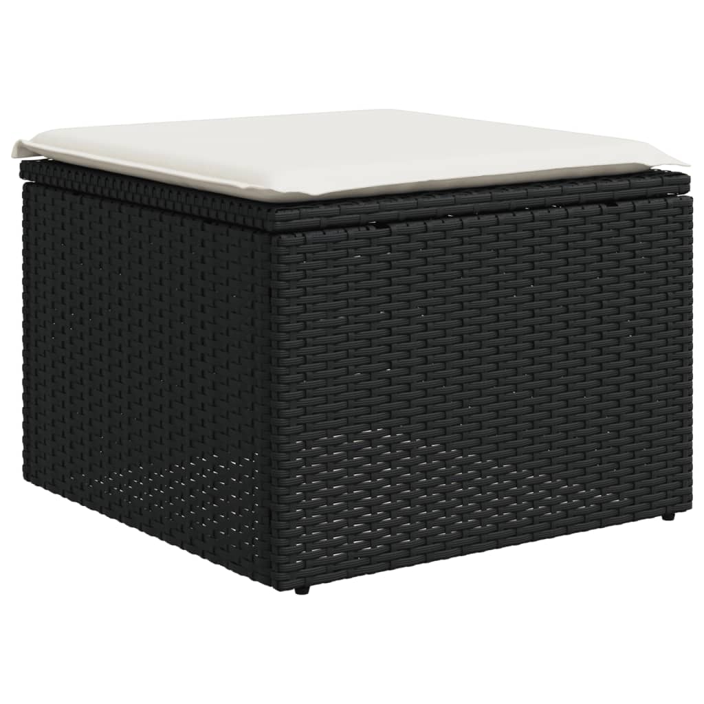 vidaXL Set mobilier de grădină cu perne, 8 piese, negru, poliratan vidaXL Set mobilier de grădină cu perne, 8 piese, negru, poliratan