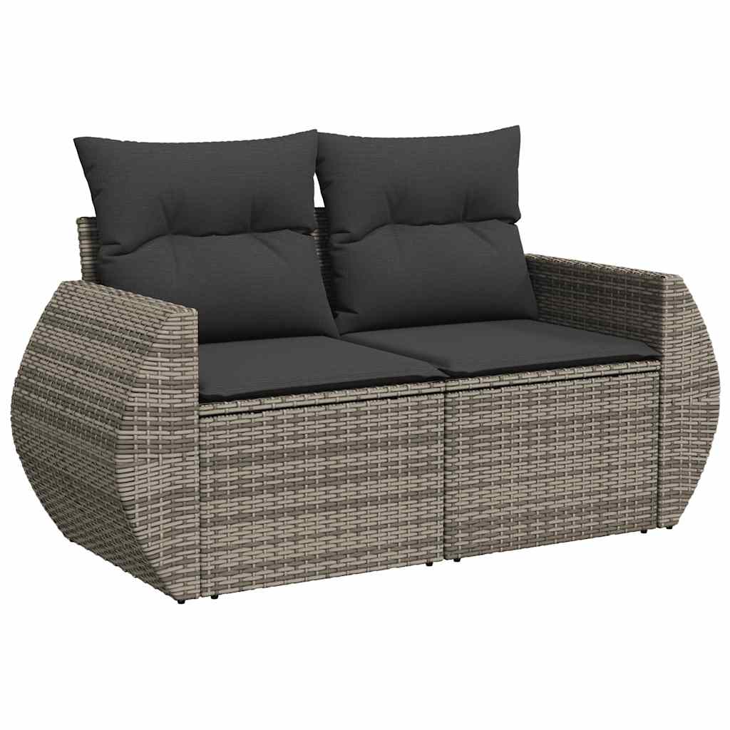 vidaXL Set mobilier de grădină cu perne, 8 piese gri deschis poliratan vidaXL Set mobilier de grădină cu perne, 8 piese gri deschis poliratan