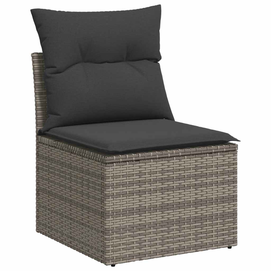 vidaXL Set mobilier de grădină cu perne, 8 piese gri deschis poliratan vidaXL Set mobilier de grădină cu perne, 8 piese gri deschis poliratan