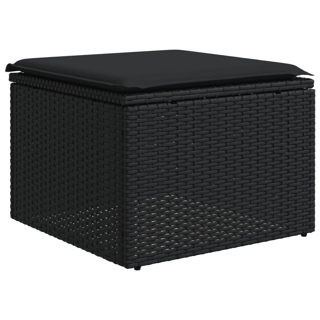 vidaXL Set mobilier de grădină cu perne, 9 piese, negru, poliratan vidaXL Set mobilier de grădină cu perne, 9 piese, negru, poliratan