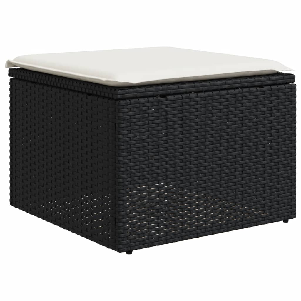 vidaXL Set mobilier de grădină cu perne, 9 piese, negru, poliratan vidaXL Set mobilier de grădină cu perne, 9 piese, negru, poliratan