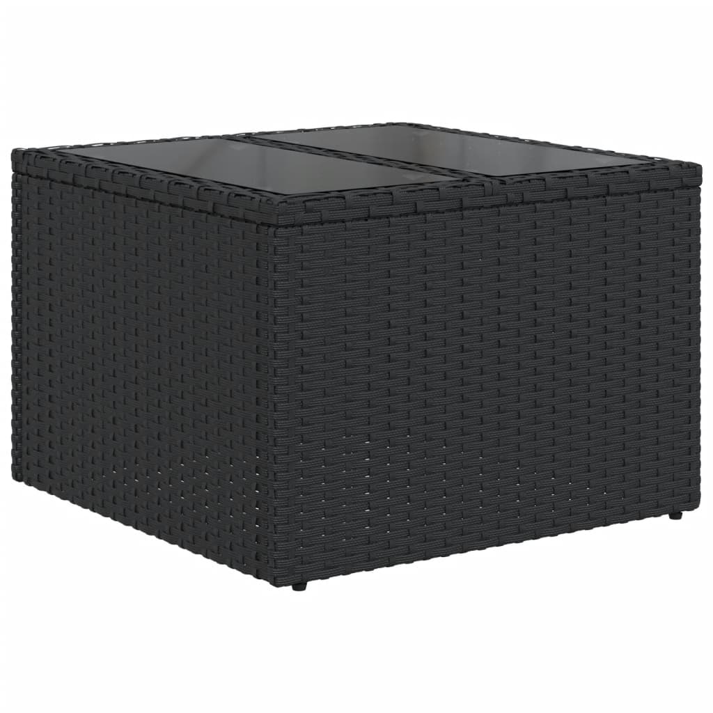 vidaXL Set mobilier de grădină cu perne, 9 piese, negru, poliratan vidaXL Set mobilier de grădină cu perne, 9 piese, negru, poliratan