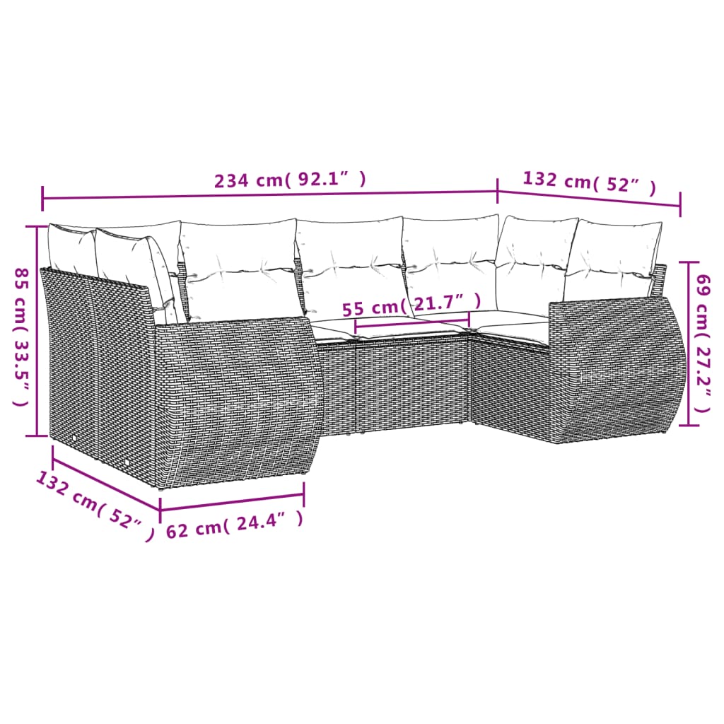 vidaXL Set canapele de grădină cu perne, 6 piese, bej, poliratan vidaXL Set canapele de grădină cu perne, 6 piese, bej, poliratan