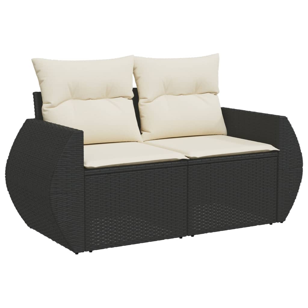 vidaXL Set mobilier de grădină cu perne, 9 piese, negru, poliratan vidaXL Set mobilier de grădină cu perne, 9 piese, negru, poliratan
