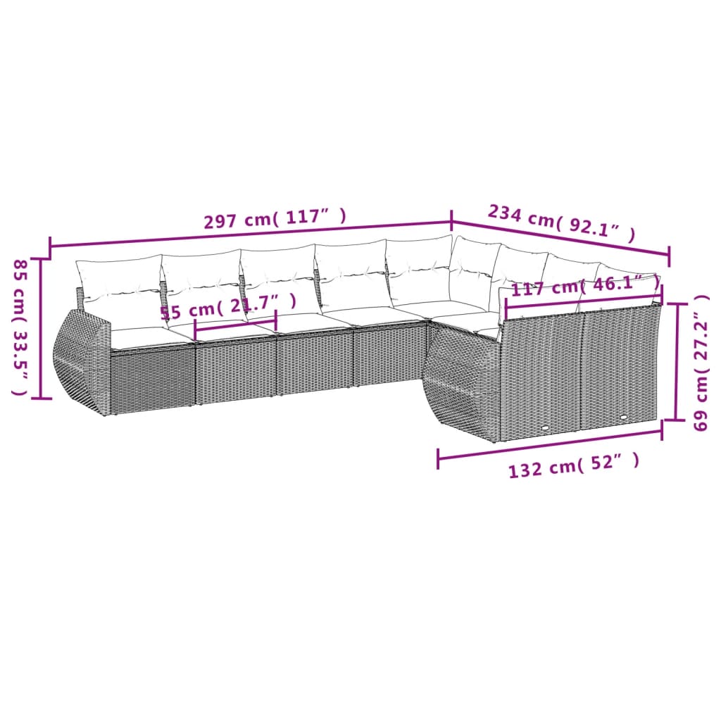 vidaXL Set mobilier de grădină cu perne, 9 piese, negru, poliratan vidaXL Set mobilier de grădină cu perne, 9 piese, negru, poliratan