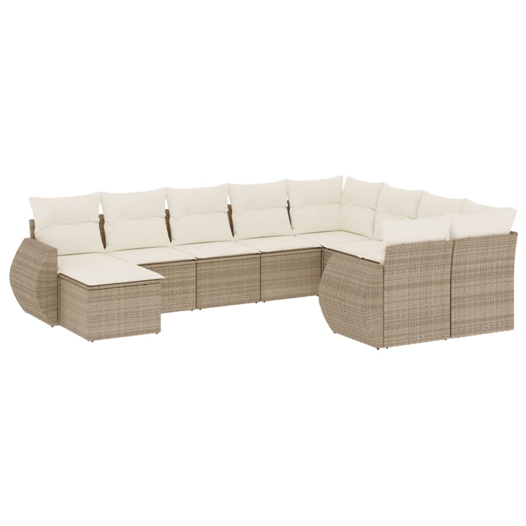 vidaXL Set canapele de grădină cu perne, 10 piese, bej, poliratan vidaXL Set canapele de grădină cu perne, 10 piese, bej, poliratan