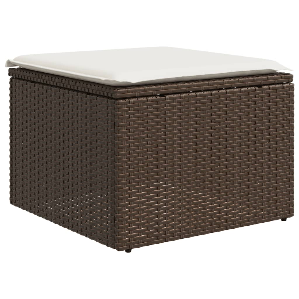 vidaXL Set canapele de grădină cu perne, 10 piese, maro, poliratan