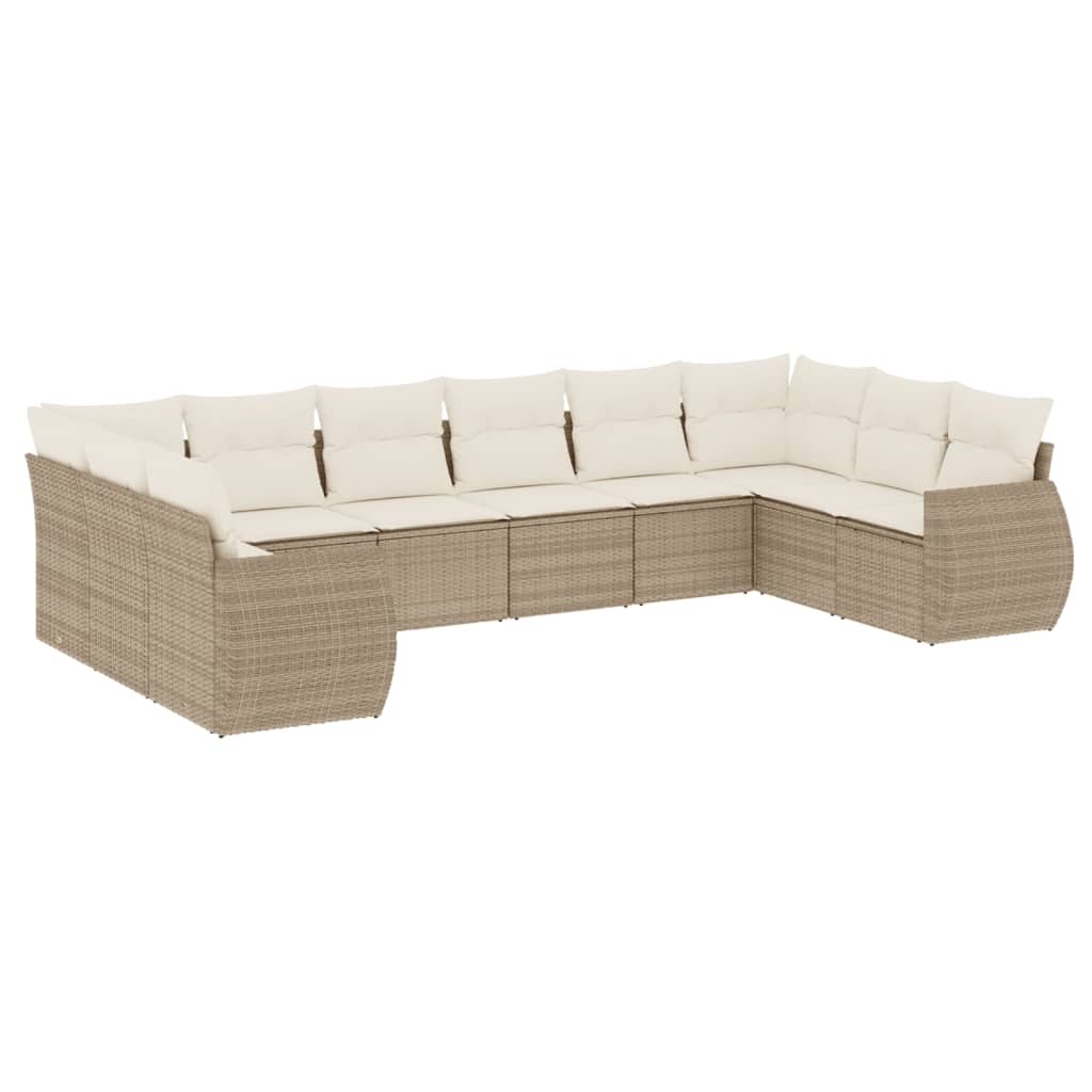 vidaXL Set canapele de grădină cu perne, 10 piese, bej, poliratan vidaXL Set canapele de grădină cu perne, 10 piese, bej, poliratan