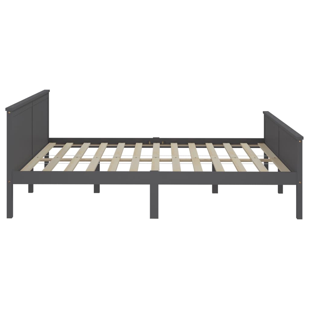 vidaXL Pat de zi, gri, 200x200 cm, lemn masiv de pin