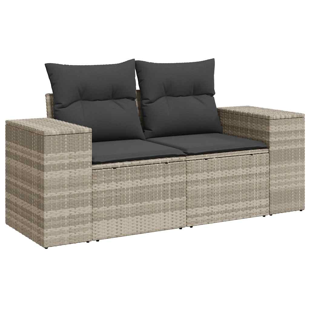vidaXL Set mobilier de grădină cu perne, 8 piese gri deschis poliratan vidaXL Set mobilier de grădină cu perne, 8 piese gri deschis poliratan
