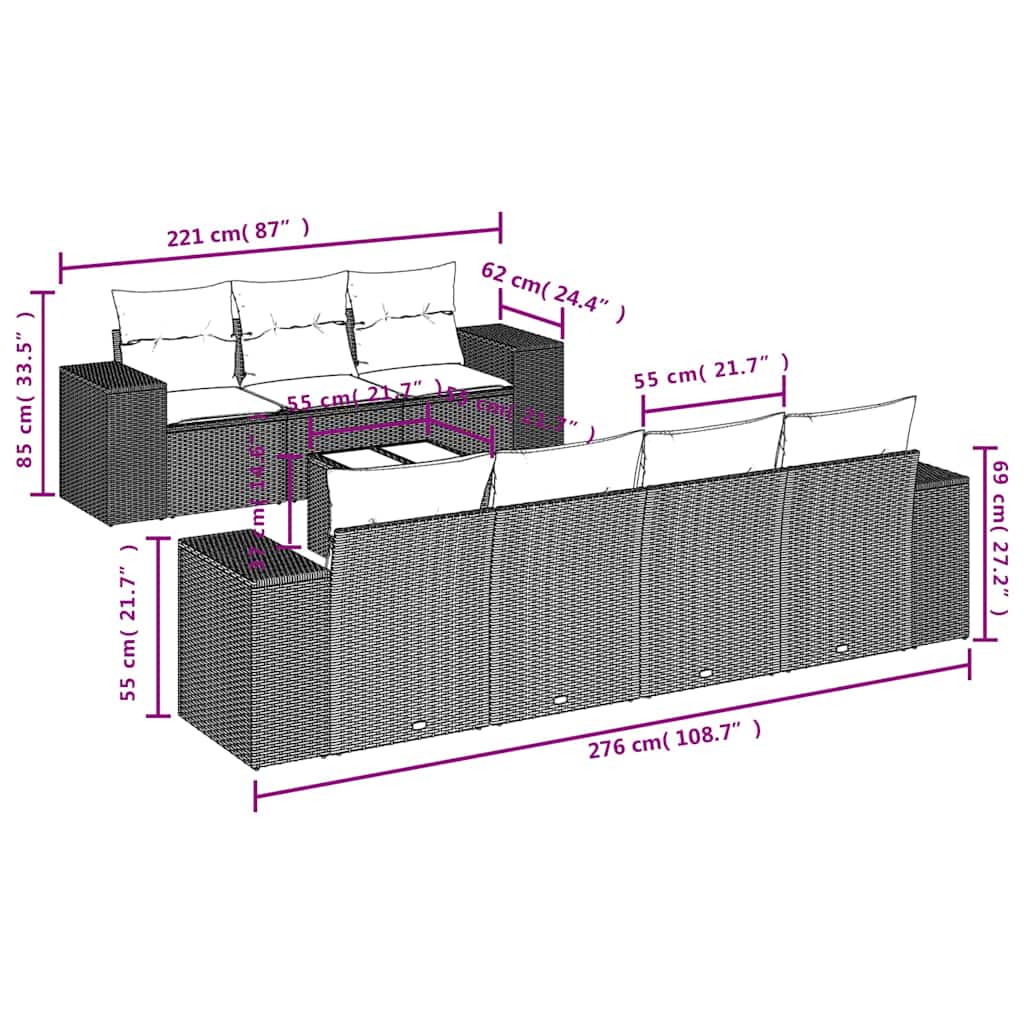 vidaXL Set mobilier de grădină cu perne, 8 piese gri deschis poliratan vidaXL Set mobilier de grădină cu perne, 8 piese gri deschis poliratan