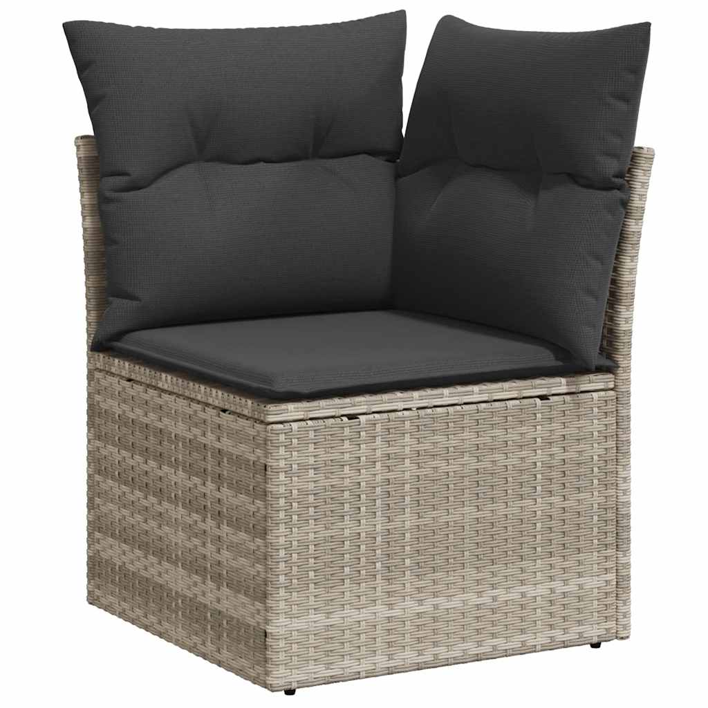 vidaXL Set mobilier de grădină cu perne, 8 piese gri deschis poliratan vidaXL Set mobilier de grădină cu perne, 8 piese gri deschis poliratan