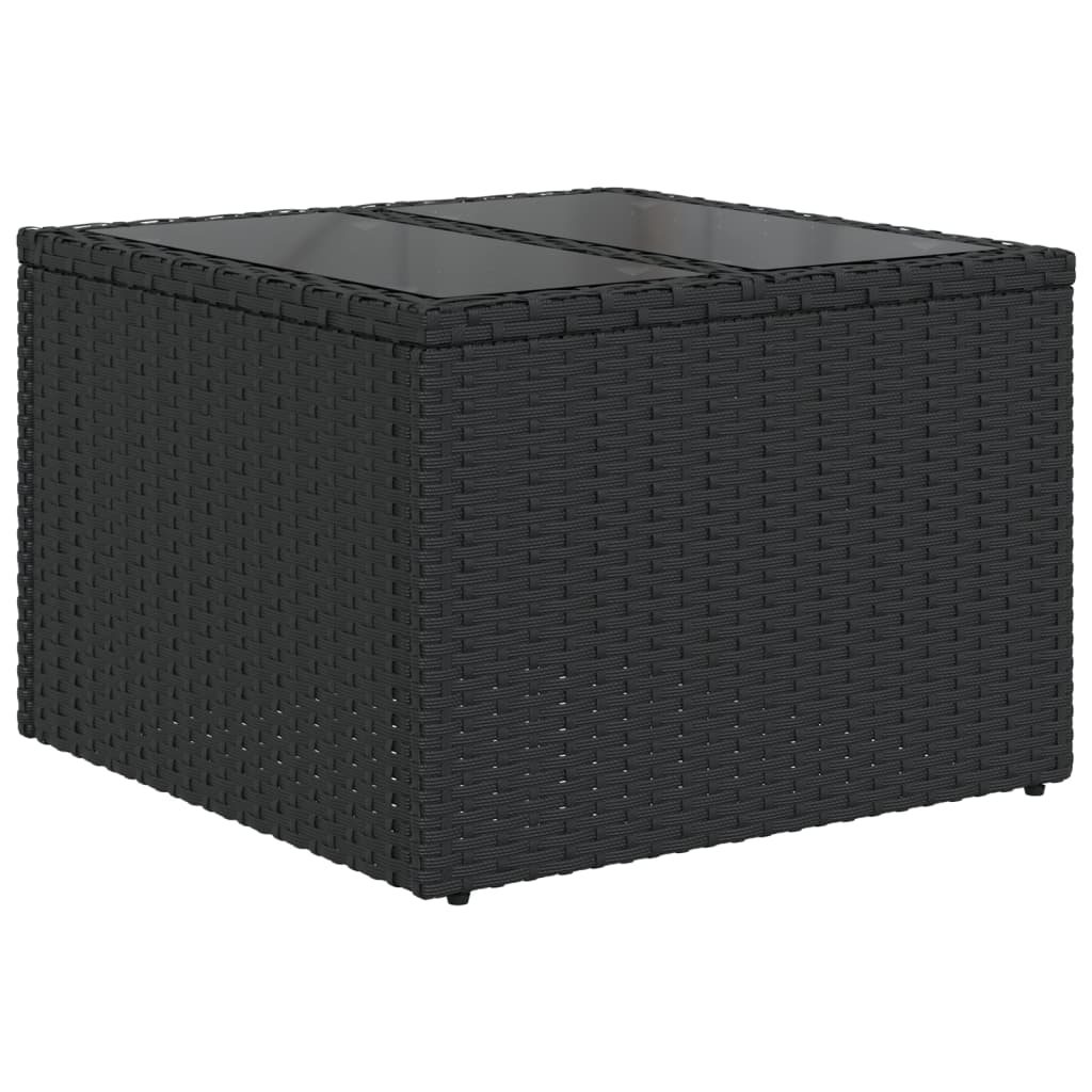 vidaXL Set mobilier de grădină cu perne, 9 piese, negru, poliratan vidaXL Set mobilier de grădină cu perne, 9 piese, negru, poliratan