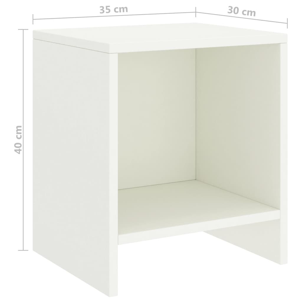 vidaXL Noptiere, 2 buc., alb, 35 x 30 x 40 cm, lemn masiv de pin