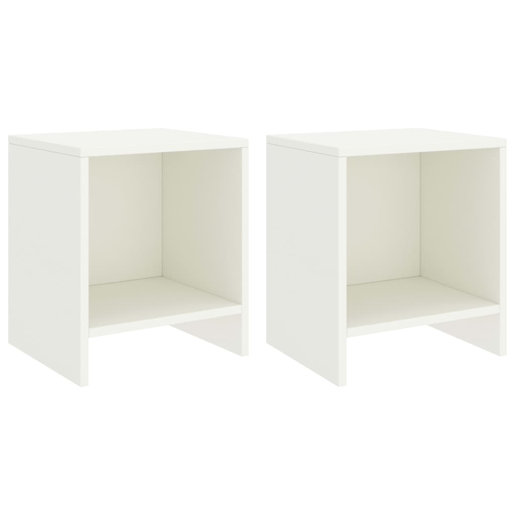 vidaXL Noptiere, 2 buc., alb, 35 x 30 x 40 cm, lemn masiv de pin