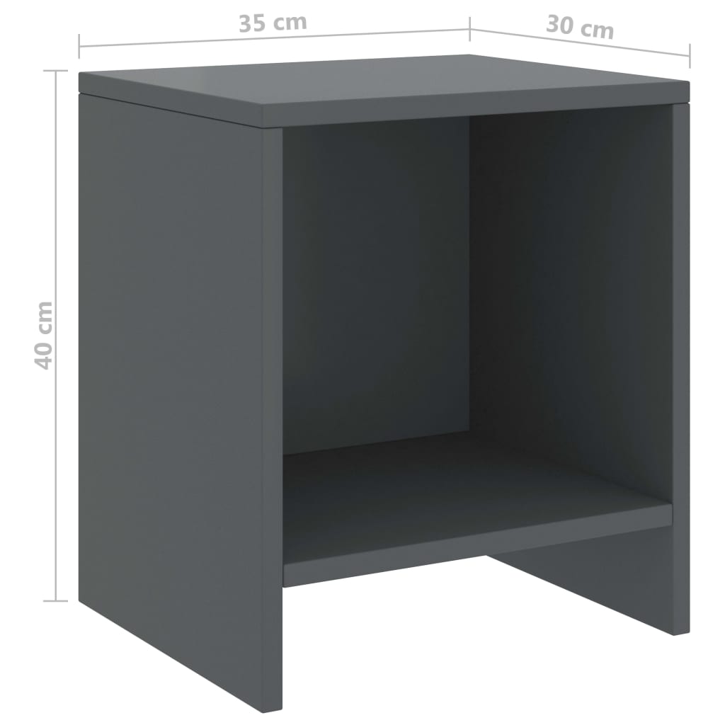 vidaXL Noptiere, 2 buc., gri închis, 35 x 30 x 40 cm, lemn masiv pin vidaXL Noptiere, 2 buc., gri închis, 35 x 30 x 40 cm, lemn masiv pin