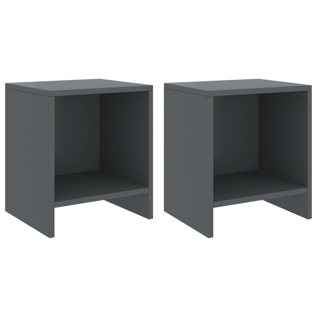 vidaXL Noptiere, 2 buc., gri închis, 35 x 30 x 40 cm, lemn masiv pin vidaXL Noptiere, 2 buc., gri închis, 35 x 30 x 40 cm, lemn masiv pin